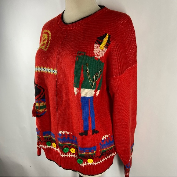 Vintage "Ugly" Christmas Sweater - Nutcracker - Picture 2 of 9